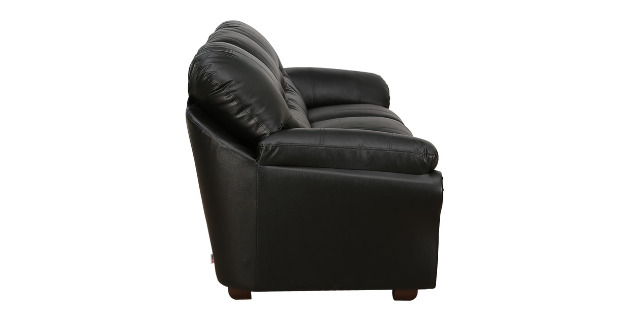 Buy Adalia Leatherette 3 Seater Sofa In Black By Casacraft Online Contemporary Sofa Sets 4886