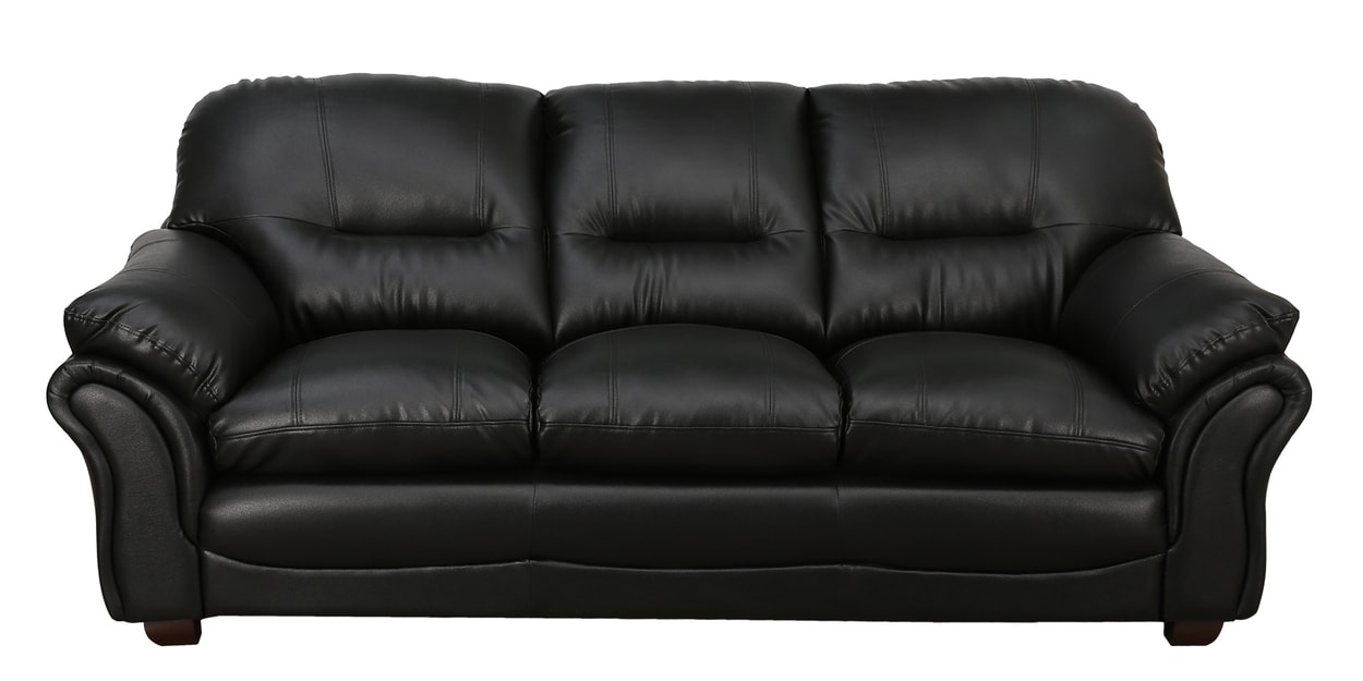 Buy Adalia Leatherette 3 Seater Sofa In Black By Casacraft Online Contemporary Sofa Sets 0353