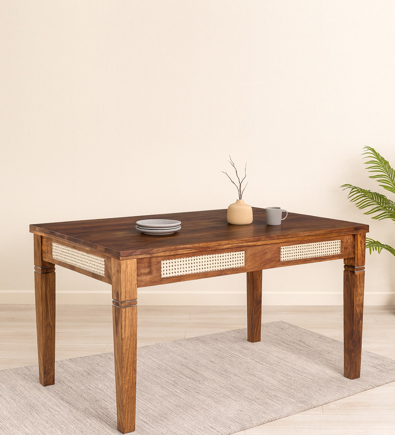 Adelaide Sheesham Wood 6 Seater Dining Table in Provincial Teak Finish
