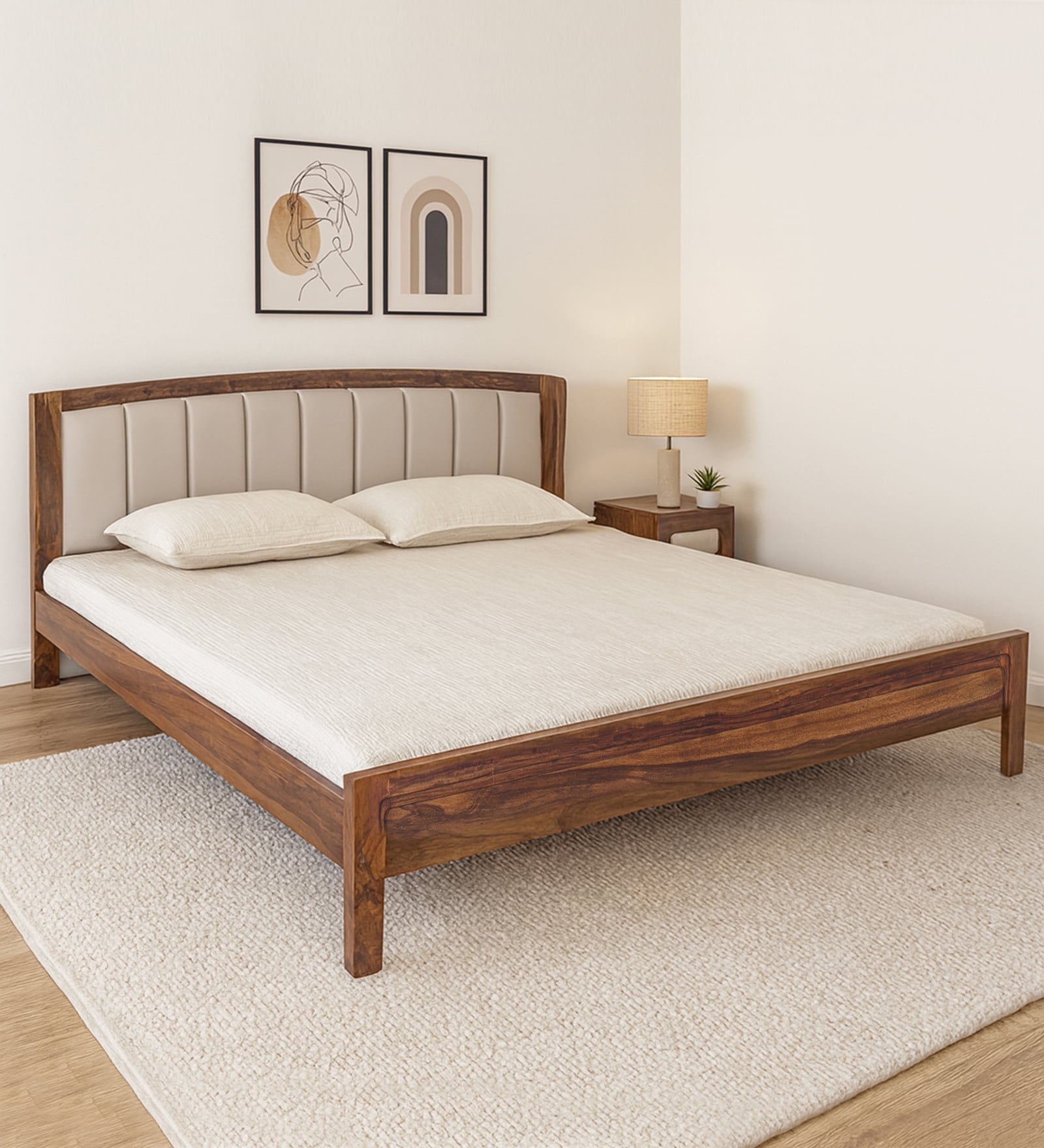 Adelaide Sheesham Wood King Size Bed In Provincial Teak Finish