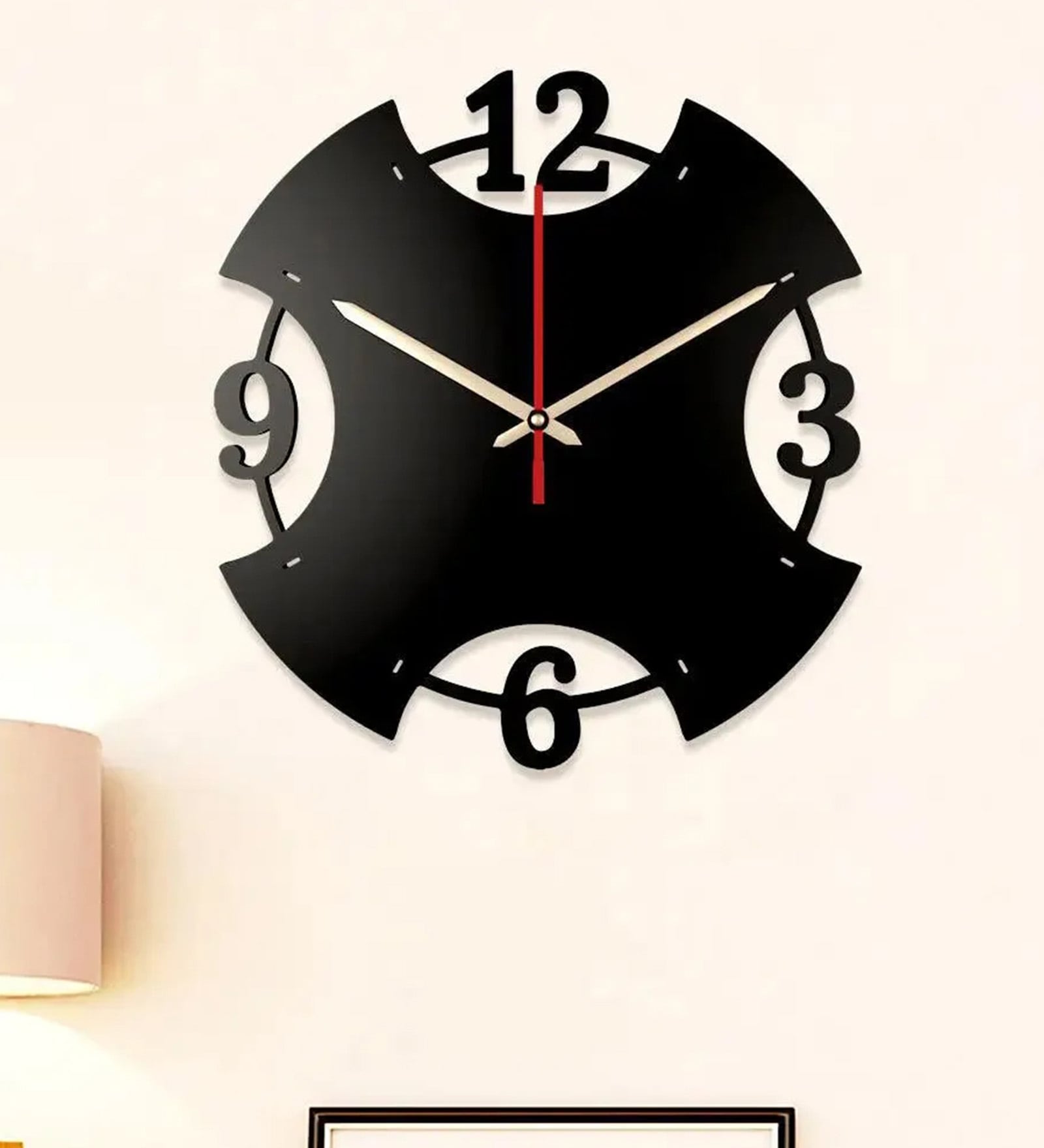 Adele Engineered Wood Black Wall Clock