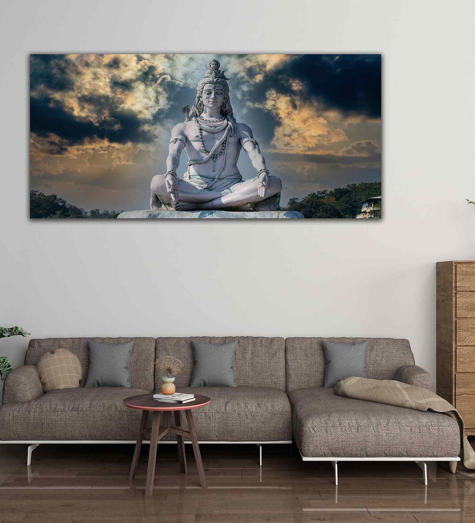 Adiyogi Shiva Meditating Canvas Wall Painting