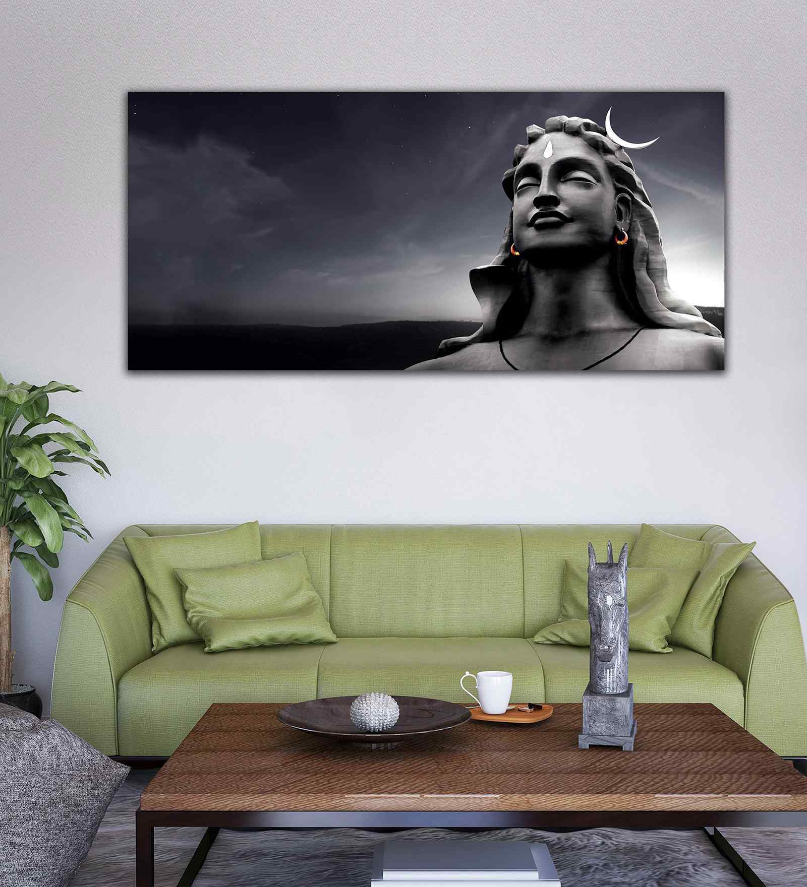 Adiyogi Shiva With Moon On The Head Wall Painting