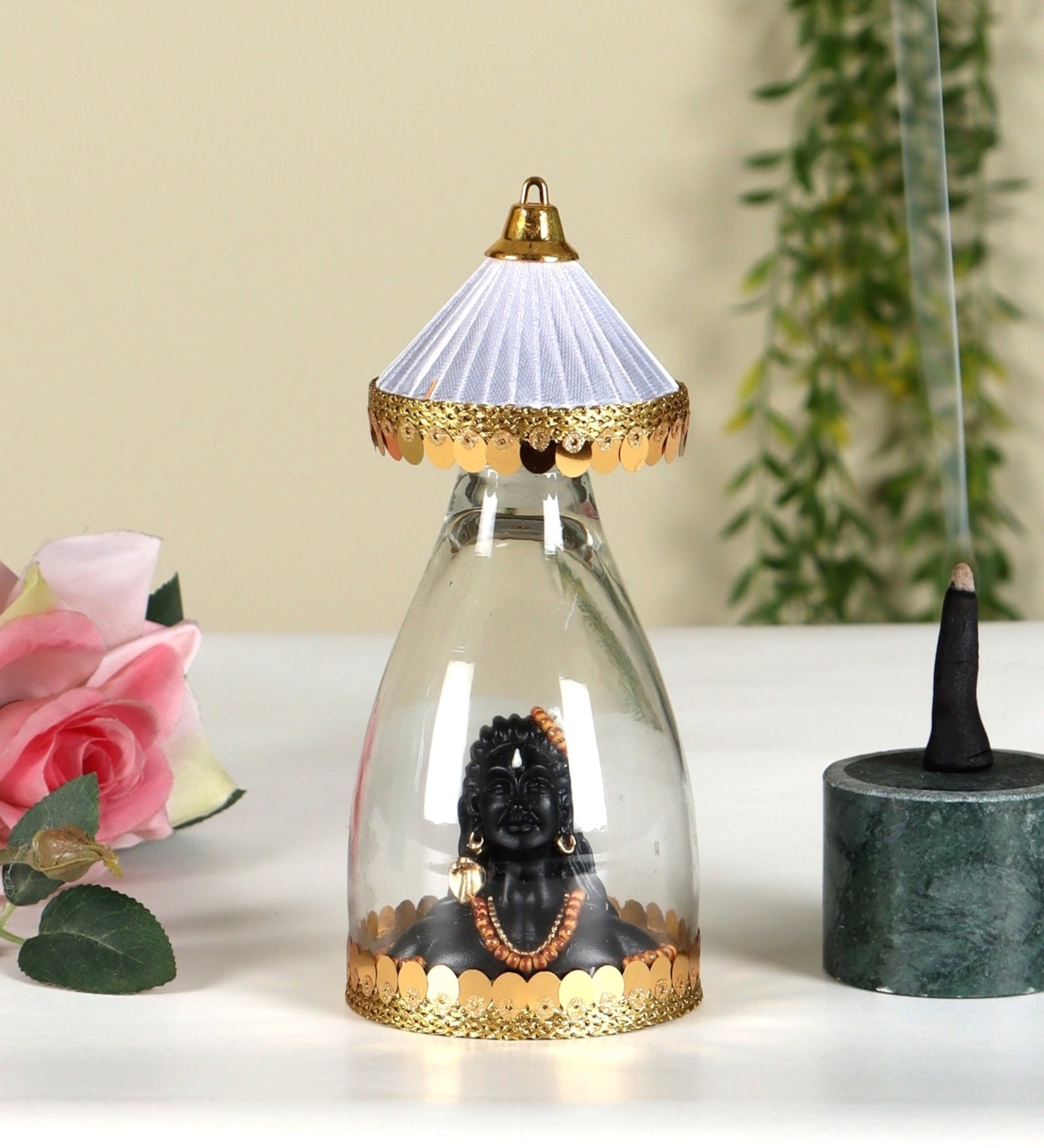 Adiyogi Statue White Glass Idol