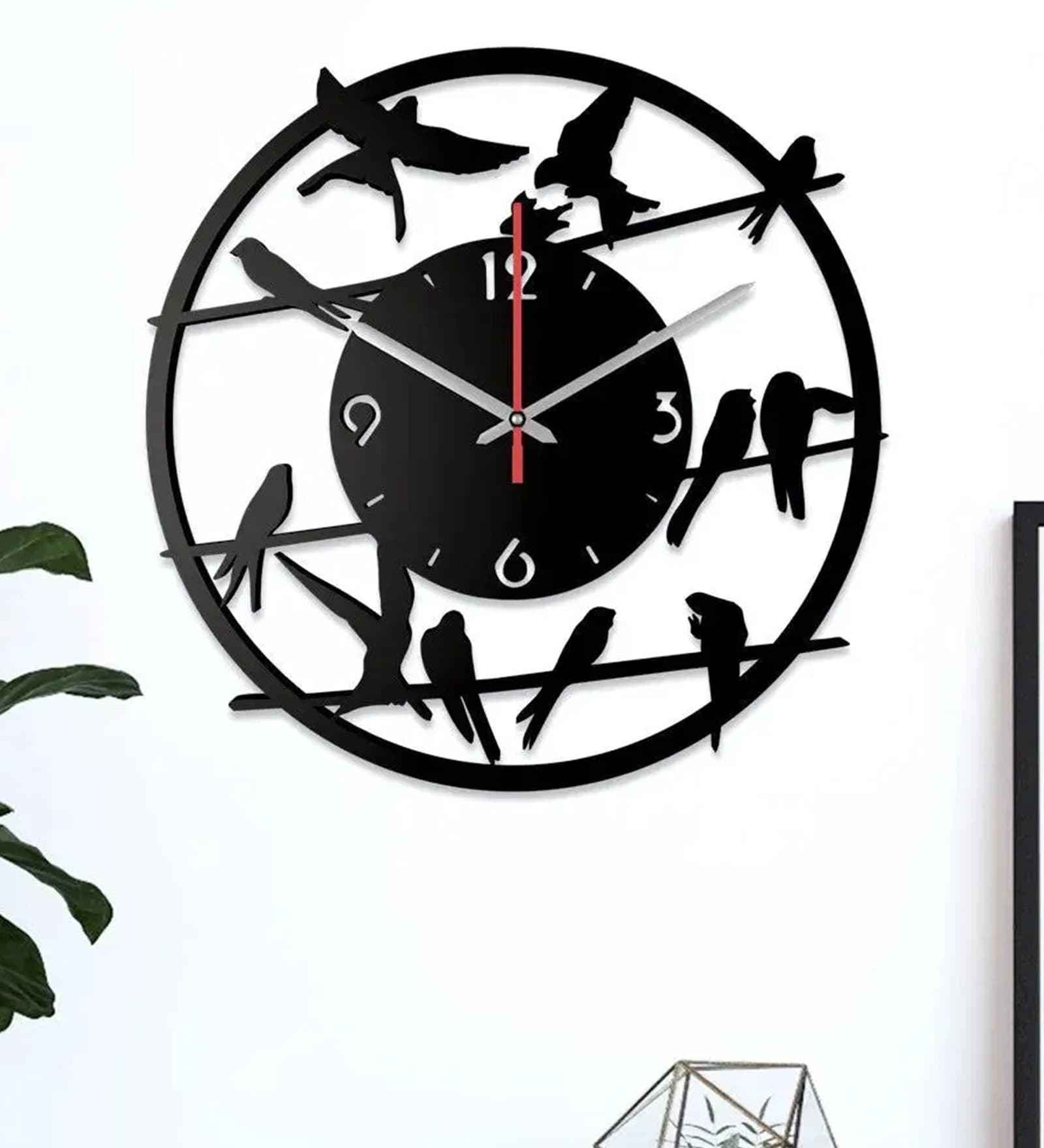 Adler Engineered Wood Black Wall Clock