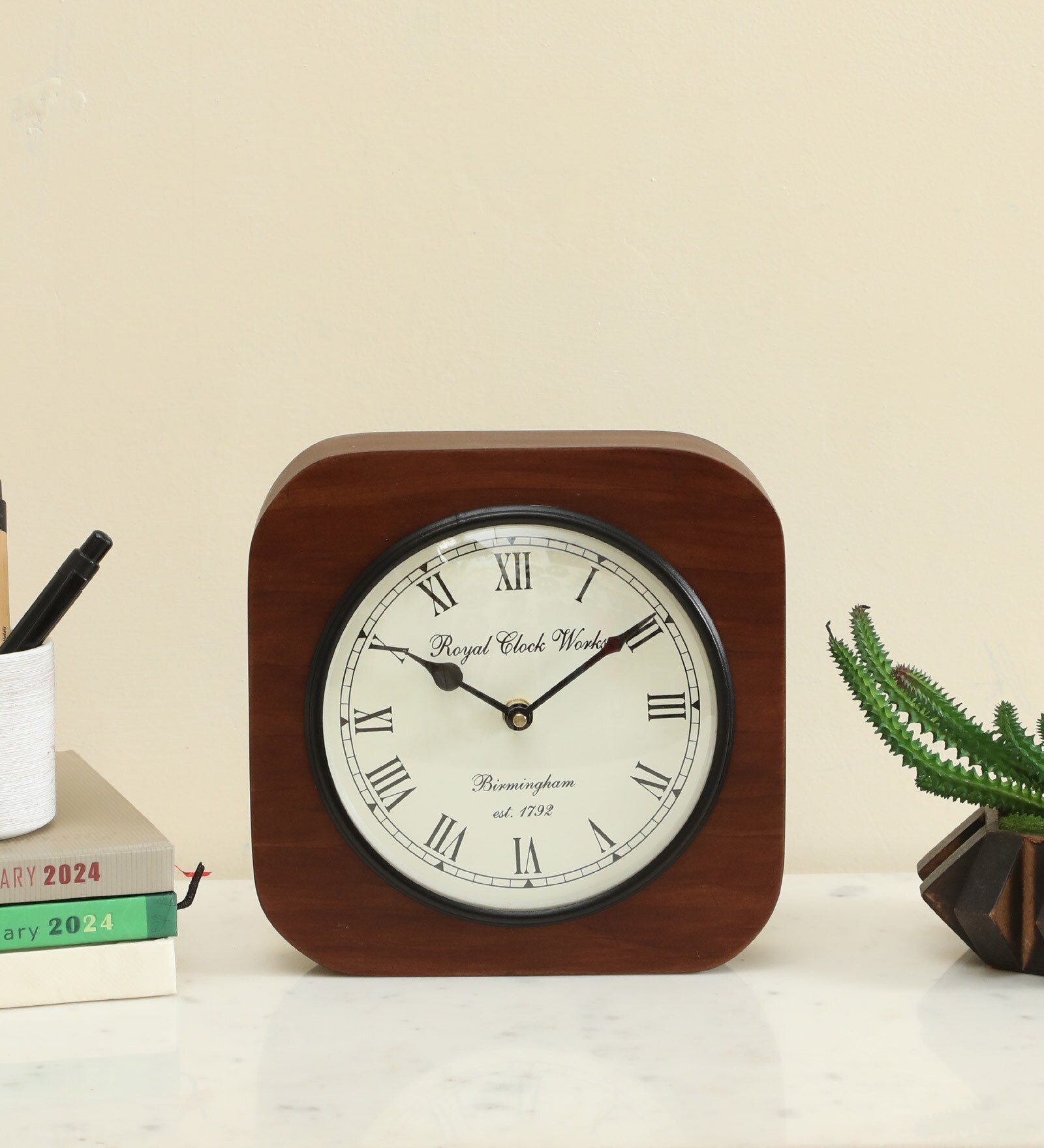 Adler Mango Wood Brown Modern Wall Clock