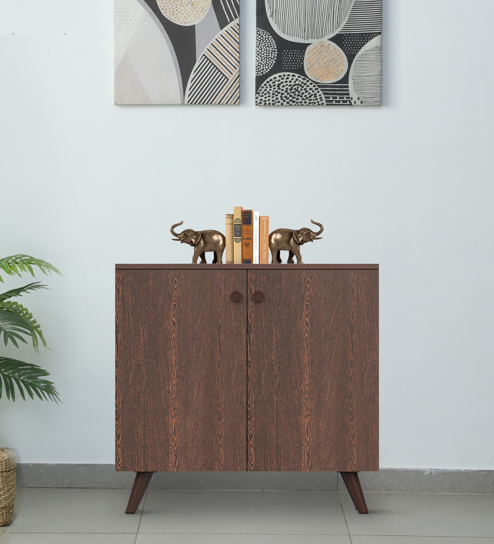 Adonis 12- Pairs 2 Door Shoe Cabinet in Wenge Finish