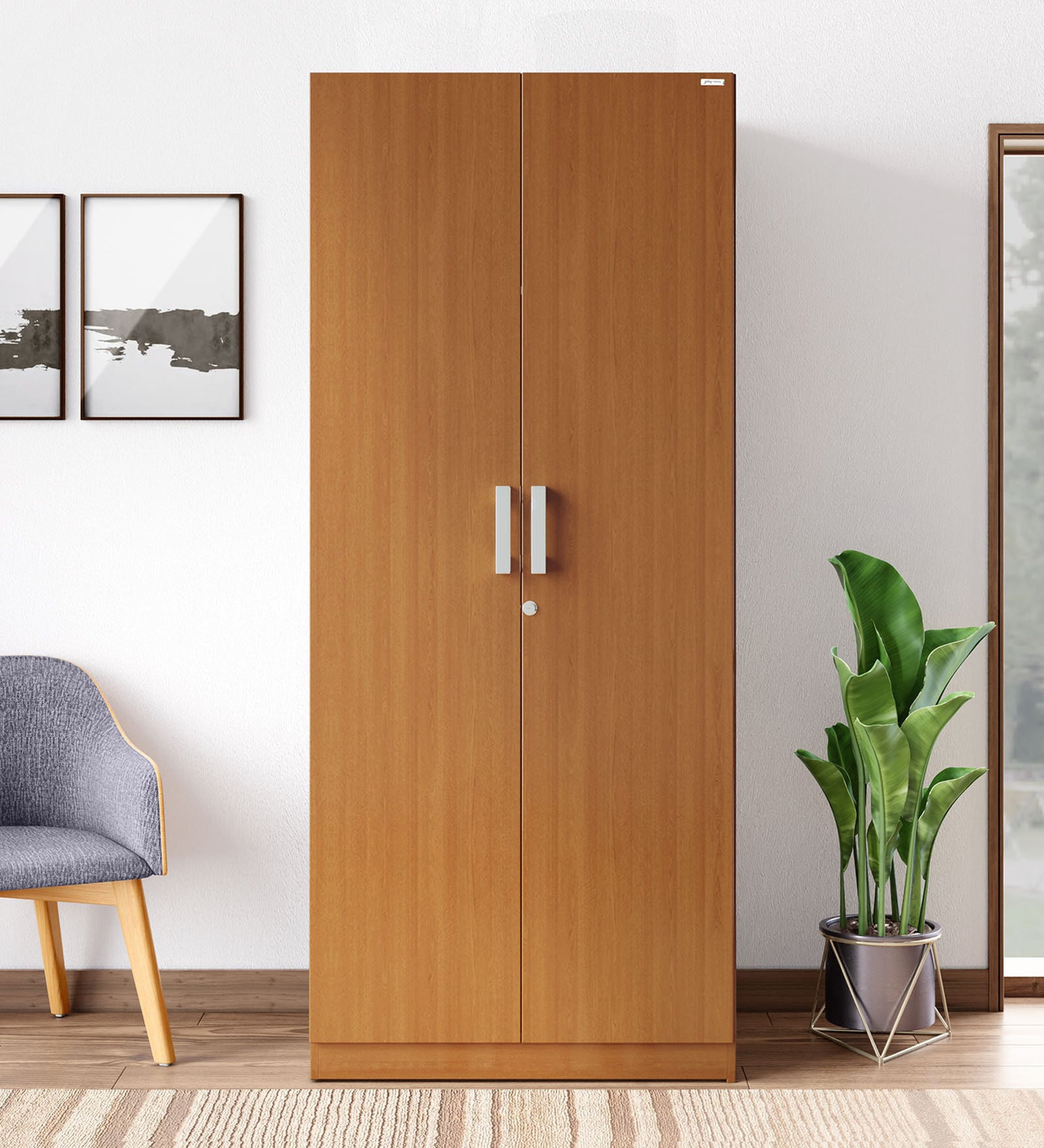 Adria 2 Door Wardrobe in Imperial Oak Finish With Drawer