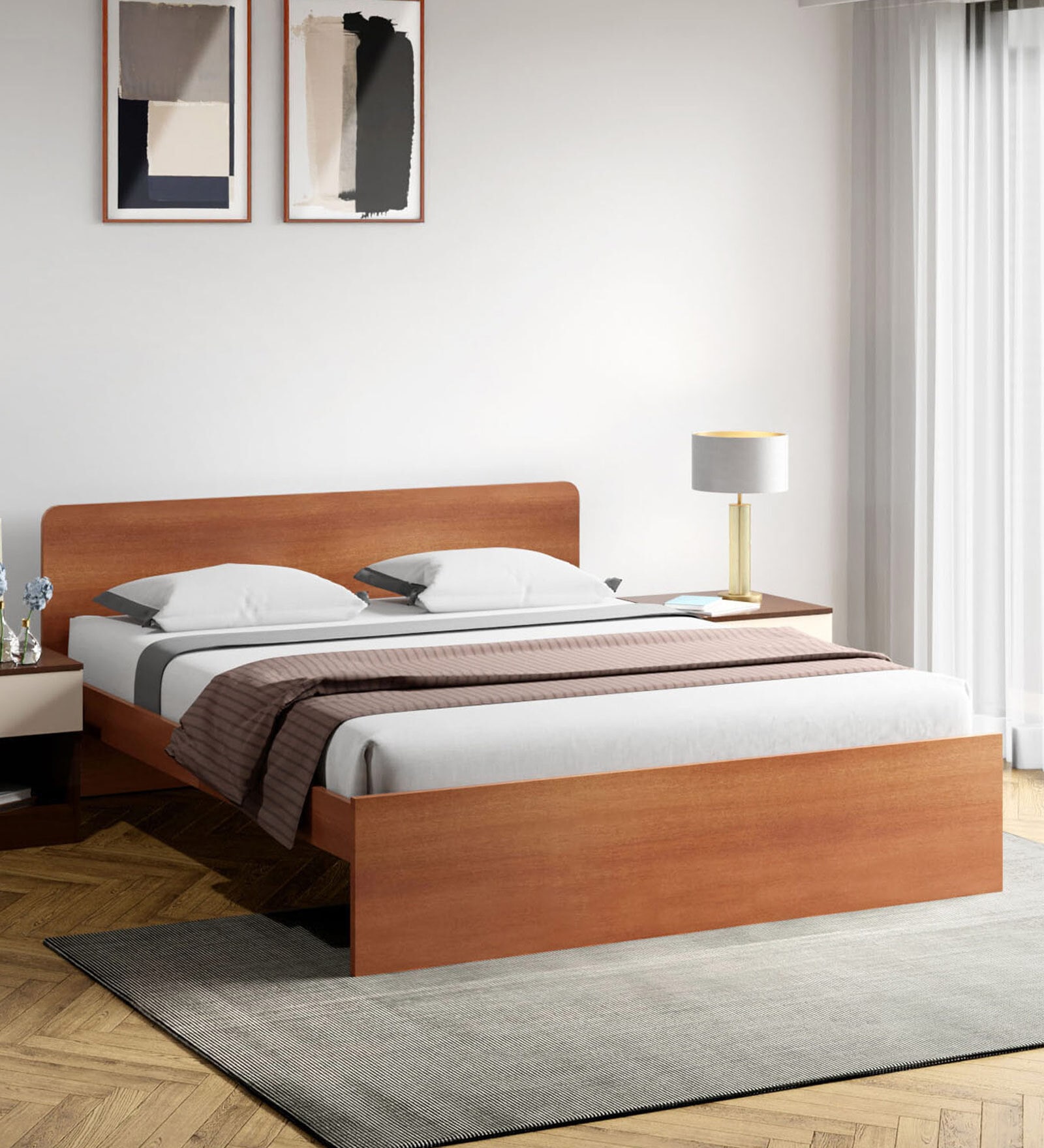 Adria King Size Bed in Imperial Oak Finish
