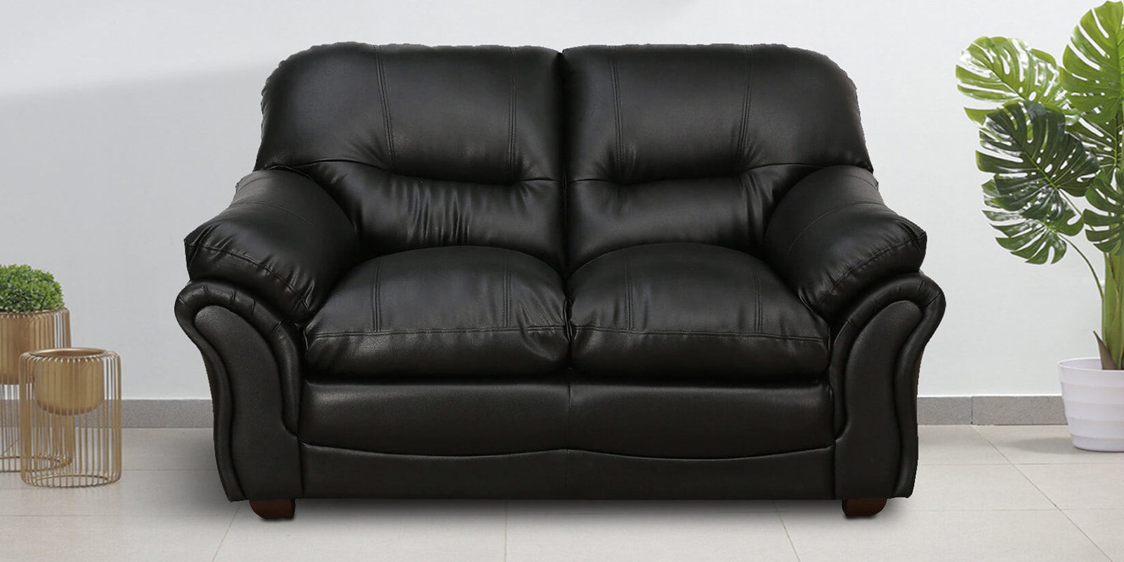 Buy Adalia Leatherette 2 Seater Sofa In Black At 6 Off By Casacraft From Pepperfry Pepperfry 1399