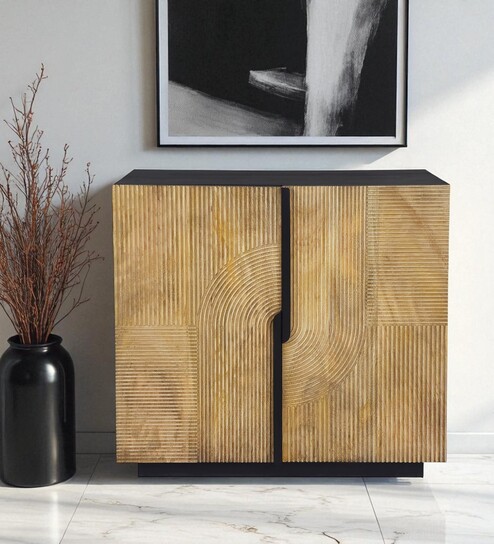 Addonizio Mango Wood 2 Door Sideboard In Dual Tone Finish