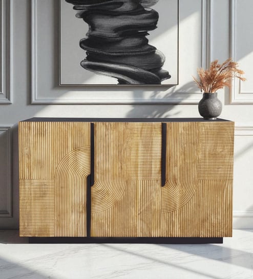 Addonizio Mango Wood 3 Door Sideboard In Dual Tone Finish