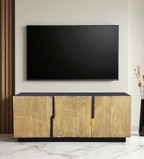 Addonizio Mango Wood TV Unit In Dual Tone Finish