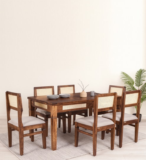 Adelaide Sheesham Wood 6 Seater Dining Set In Provincial Teak Finish