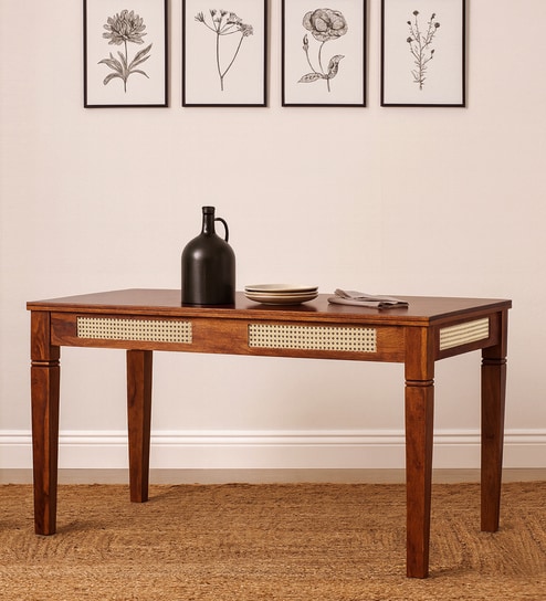 Adelaide Sheesham Wood 6 Seater Dining Table in Honey Oak Finish