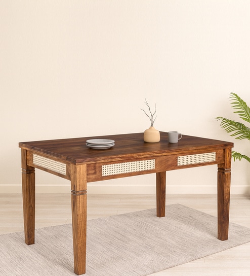 Adelaide Sheesham Wood 6 Seater Dining Table in Provincial Teak Finish