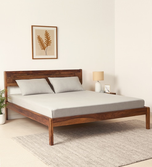 Adelaide Sheesham Wood King Size Bed In Provincial Teak Finish