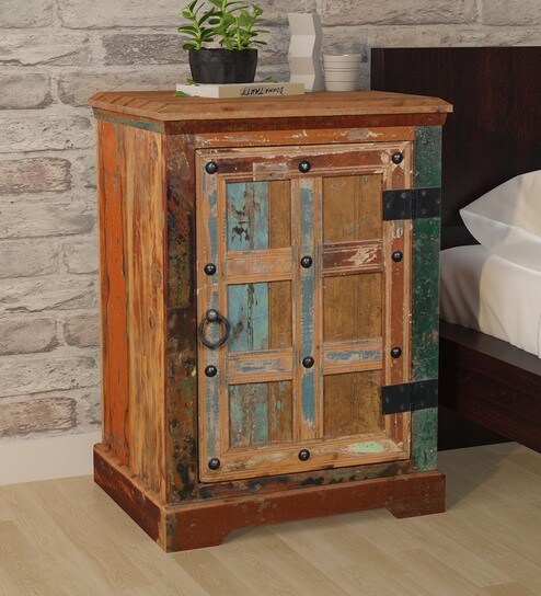 Buy Adele Solid Wood End Table In Distress Finish By Bohemiana