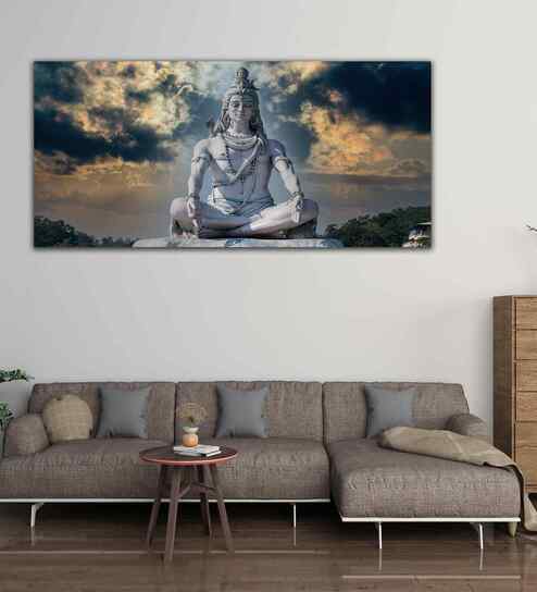 Adiyogi Shiva Meditating Canvas Wall Painting
