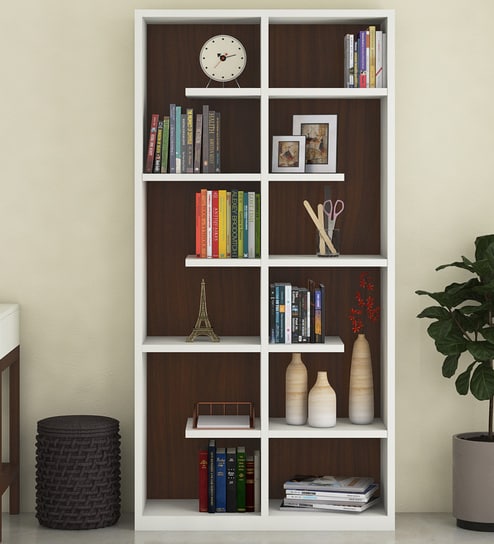 Adona Cordoba Large Bookshelf-cum-Display Cabinet Ivory - Coffee Walnut