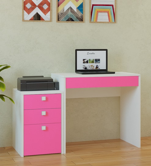 Eskada Kids Study Table In Barbie Pink Finish