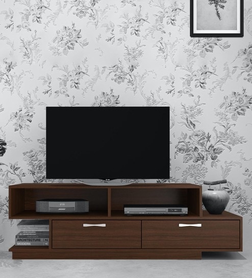 Evita TV console in Coffee Walnut Finish