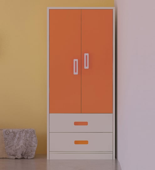 Adonica Kids 2 Door Wardrobe in Light Orange Finish