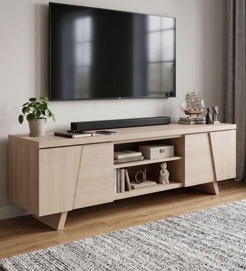 Adulis TV Unit In Light Oak Finish Adulis TV Unit In Light Oak Finish