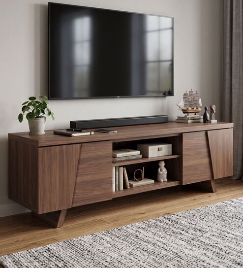 Adulis TV unit In Planked Walnut Finish Adulis TV unit In Planked Walnut Finish