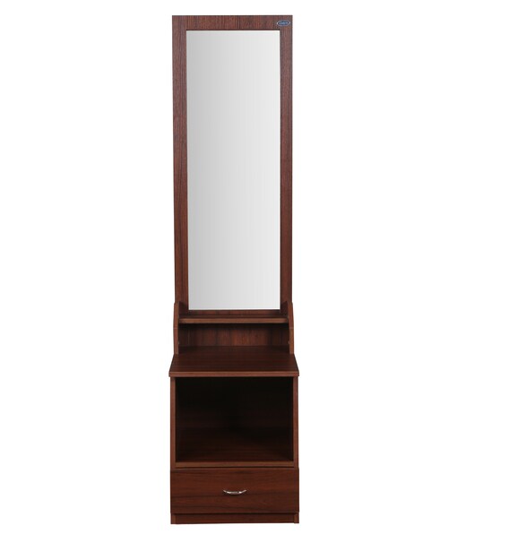 Buy Adora Dressing Table in Walnut & Black Finish by Crystal Furnitech