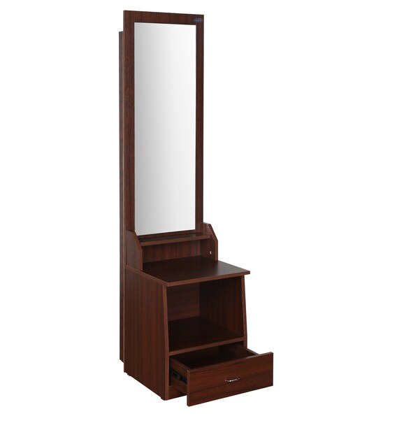 Buy Adora Dressing Table in Walnut & Black Finish by Crystal Furnitech