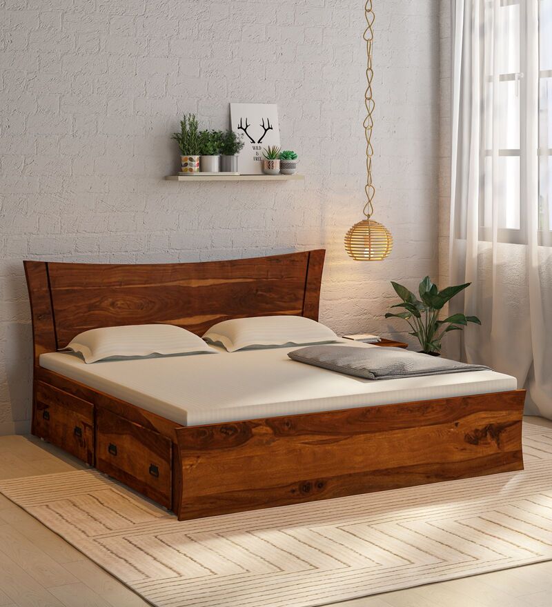 solid wood king bed