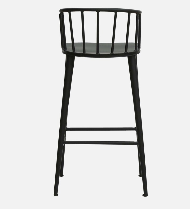 Buy Adler Metal Bar Stool In Black Colour By Bohemiana Online