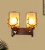 Athens Gold and Brown Metal and Glass Wall Sconces