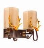 Athens Gold and Brown Metal and Glass Wall Sconces