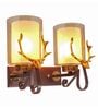 Athens Gold and Brown Metal and Glass Wall Sconces