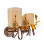 Pixee Gold and Brown Metal and Glass Wall Sconces