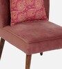 Adalira Velvet Slipper Chair In Blush Colour