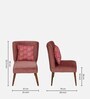 Adalira Velvet Slipper Chair In Blush Colour