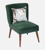 Adalira Velvet Slipper Chair In Green Colour