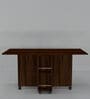 Adam 6 Seater Folding Table in Asian Walnut Finish with Crockery unit & Storage