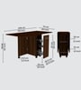 Adam 6 Seater Folding Table in Asian Walnut Finish with Crockery unit & Storage