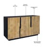 Addonizio Mango Wood 3 Door Sideboard In Dual Tone Finish