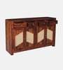 Adelaide Sheesham Wood 4 Door 4 Drawer Sideboard in Honey Oak Finish