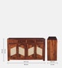 Adelaide Sheesham Wood 4 Door 4 Drawer Sideboard in Honey Oak Finish