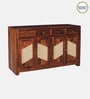 Adelaide Sheesham Wood 4 Door 4 Drawer Sideboard in Honey Oak Finish
