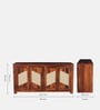Adelaide Sheesham Wood 4 Door Sideboard In Honey Oak Finish