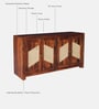Adelaide Sheesham Wood 4 Door Sideboard In Honey Oak Finish