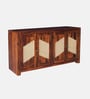 Adelaide Sheesham Wood 4 Door Sideboard In Honey Oak Finish
