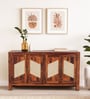 Adelaide Sheesham Wood 4 Door Sideboard In Honey Oak Finish